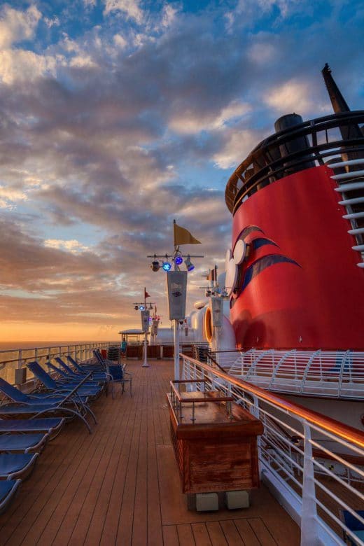 Disney Cruise Line Ship At Sunset