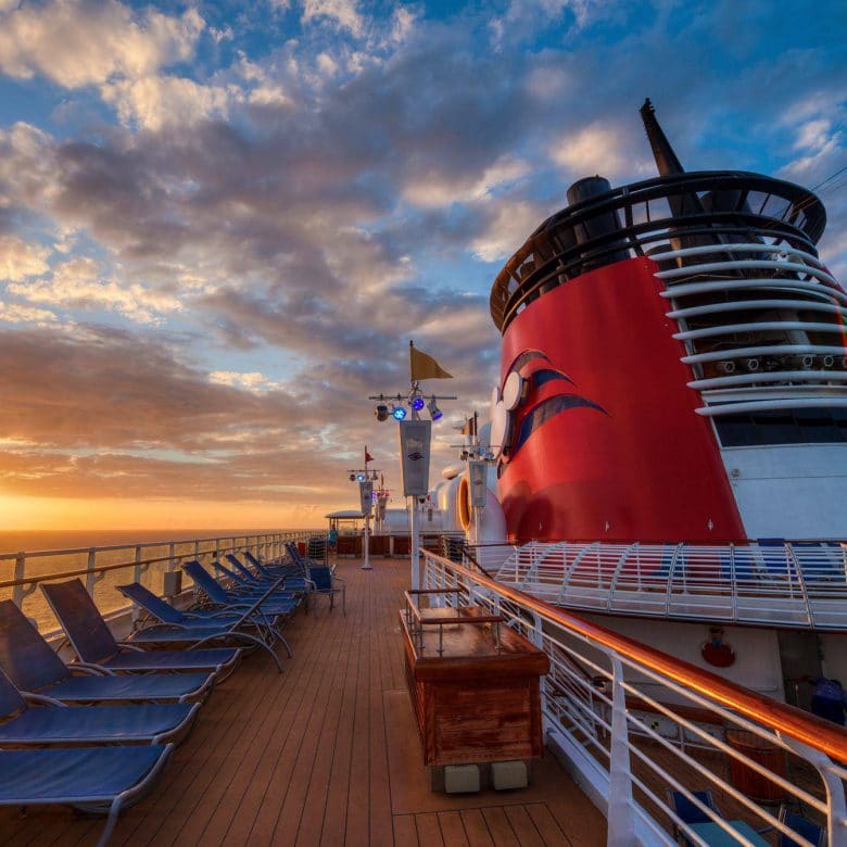 Disney Cruise Line Ship At Sunset