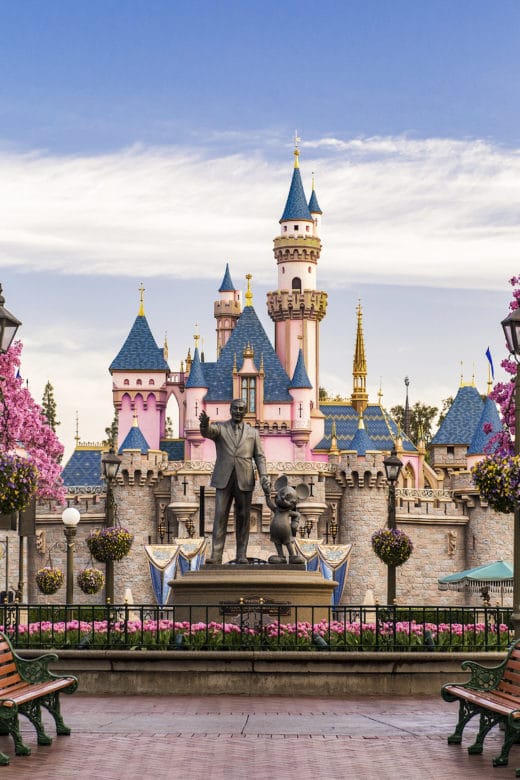 Disneyland's Sleeping Beauty Castle and Partners Statue