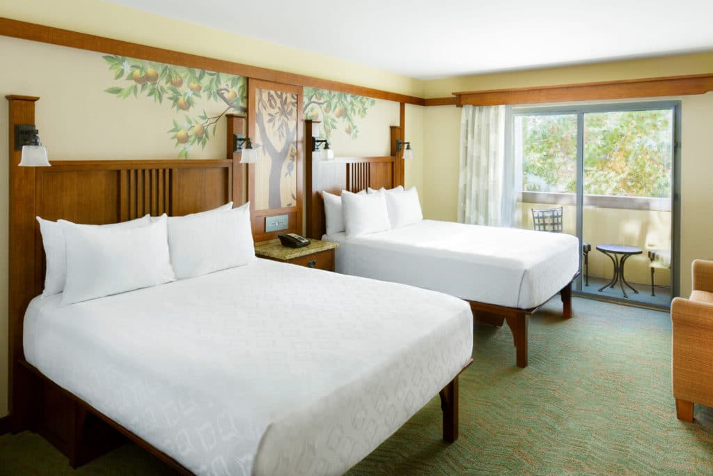 With wooden, earthy adornments and colors, you get an elegantly rustic feel in any of the gorgeous rooms at Disneyland's Grand Californian Hotel & Spa.