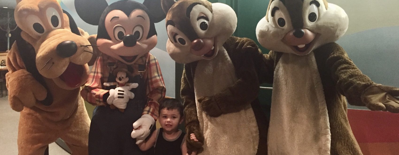 Farmer Mickey, Pluto, and Chip and Dale At Garden Grill's Character Dining Experience