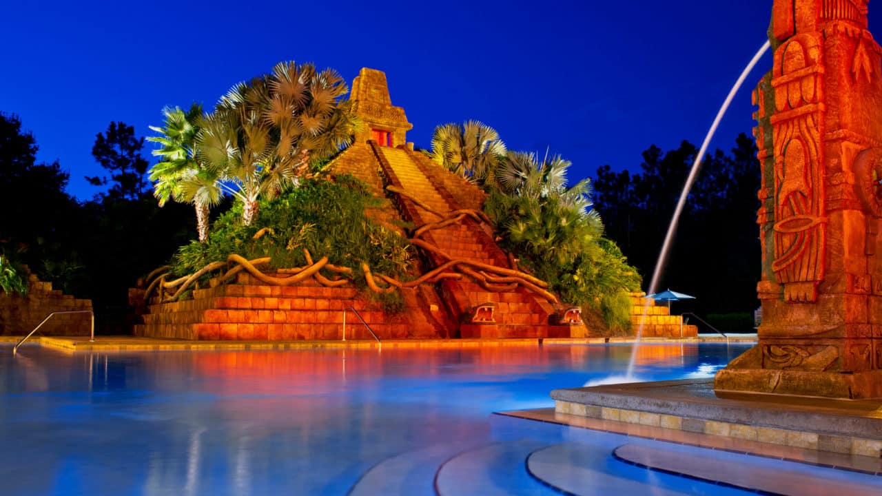 The colorful, adventurous pool at Coronado Springs is just the start of what makes this resort one of the best Disney moderate resorts at Walt Disney World